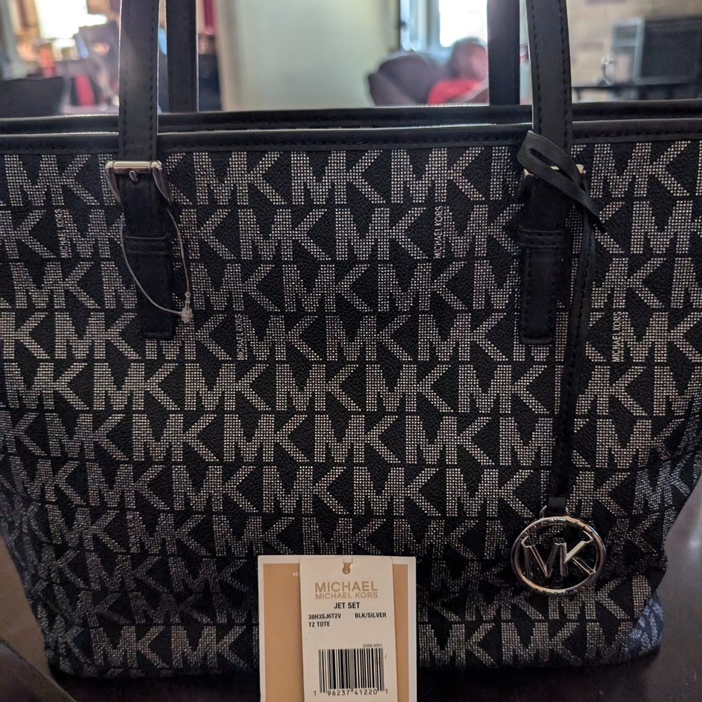 Michael Kors Monogram Black and Gray Tote